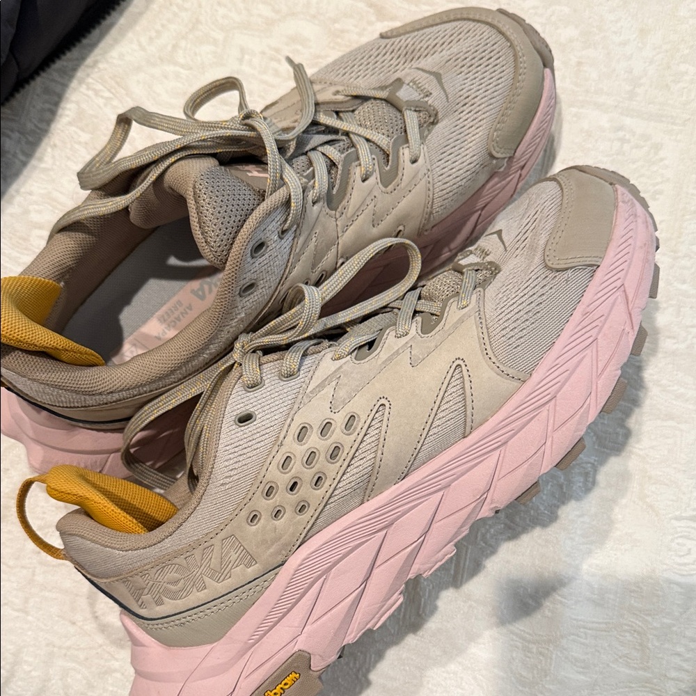 Hoka Women's Anacapa Breeze Taupe and Blush Sneakers